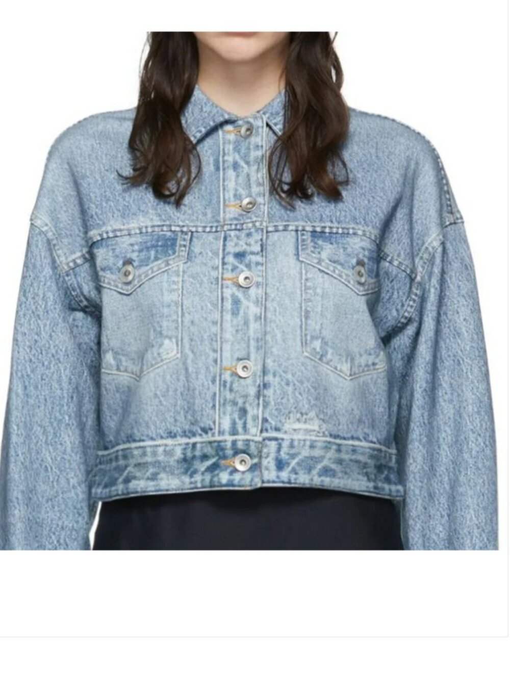 Rag and Bone Miramar Cropped Denim Print Jacket Size Medium - Picture 11 of 16